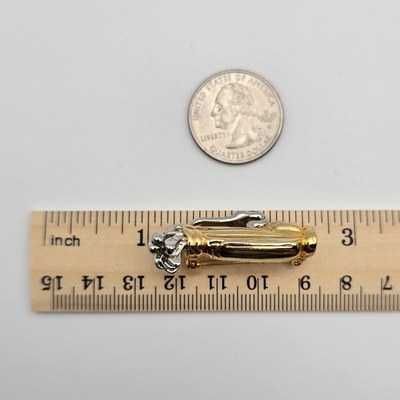 Golf Bag & Clubs Brooch Pin Gold Silver Tone Sporty Novelty Country Club Gift - Picture 3 of 10